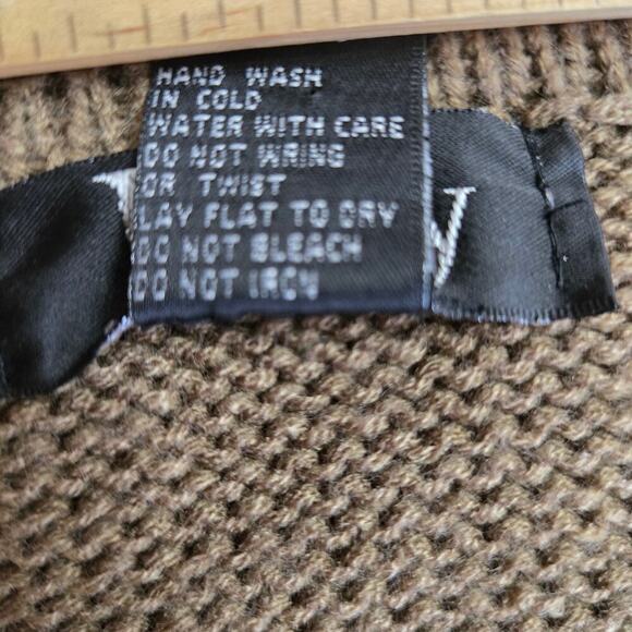 Jenny Womens Vintage Cable Knit Cardigan Sweater Small Boho Sequins Cozy Artsy - Picture 9 of 11